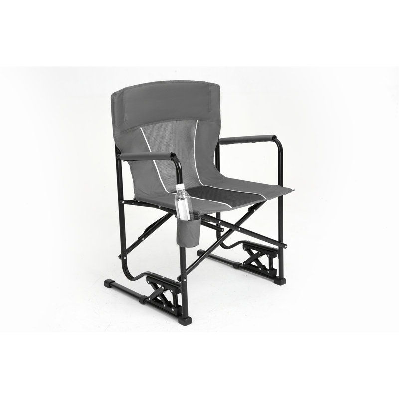 Chaise berçante pliante portative pour l'extérieur, Gris