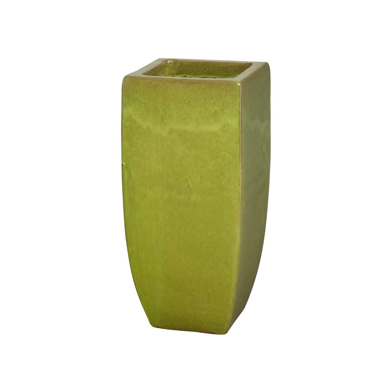Pot à fleurs carré en céramique, Citron, H 31,5 po x l 15 po x P 15 po