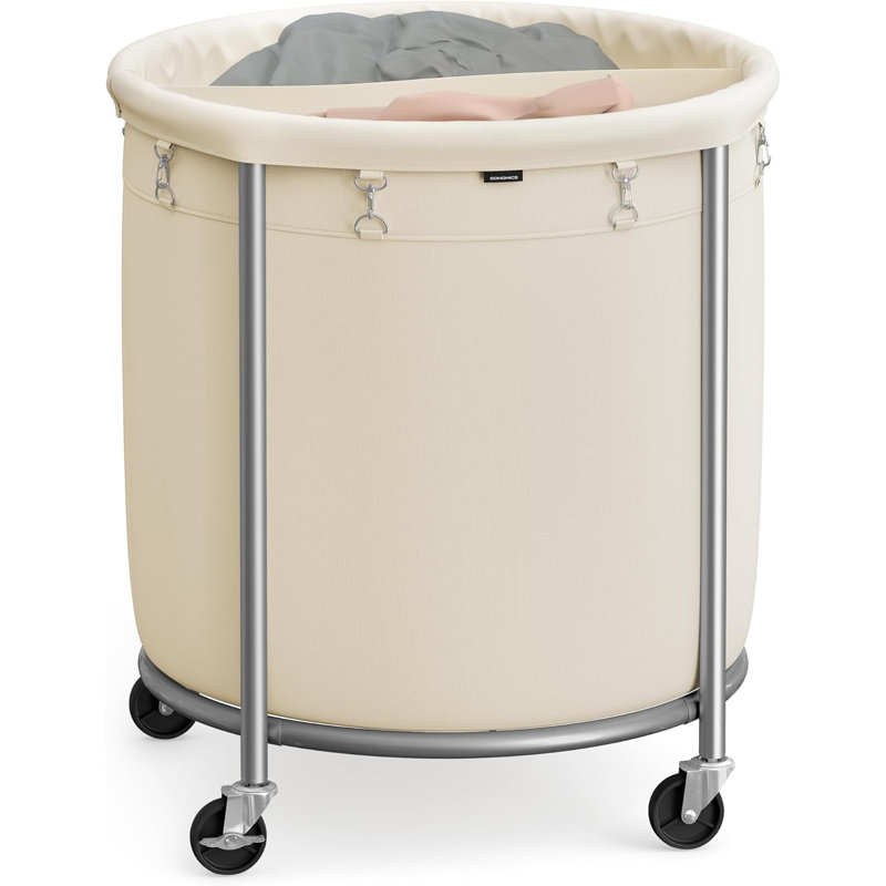 Round Heavy-Duty Laundry Basket Cart