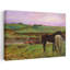 Horses In A Meadow, 1871 Classic Modern Rustic Horse Nature Summer Wall Art Print by Edgar Degas - Wrapped Canvas Print-1397693864