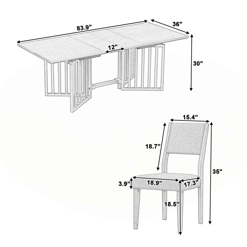 Ensemble de salle à manger polyvalent 9 pièces avec table extensible et chaises rembourrées pour toutes les occasions