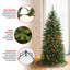 The Holiday Aisle® Kingswood Fir Pencil Tree with Multicolor Lights-945852575
