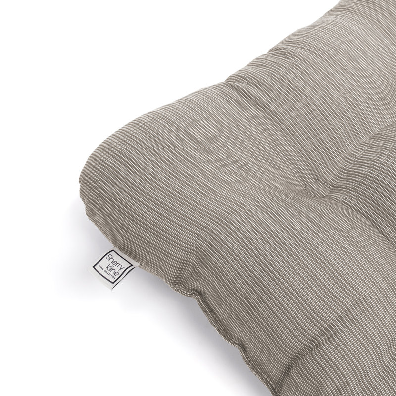 Reversible Seat Cushion With Hand Made Ring Stitch, Filled With White Virgin Polyester Fiber., Khaki