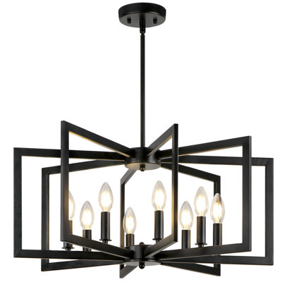 Barines 8-Light Modern Industrial Geometric Farmhouse Chandelier