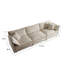 Canapé modulaire rembourré en chenille beige avec éponge et construction pour un confort relaxant