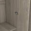 Penderie à 3 portes avec tablettes, gris
