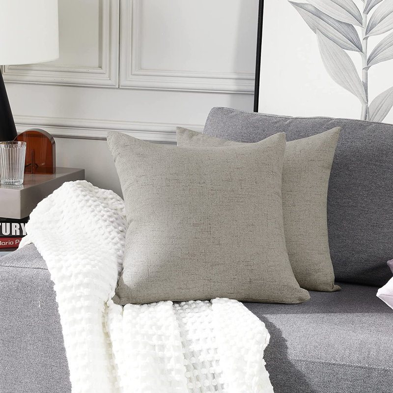 Cynne Square Throw Pillow Cover, Light Grey, 60cm H x 60cm W x 1cm D