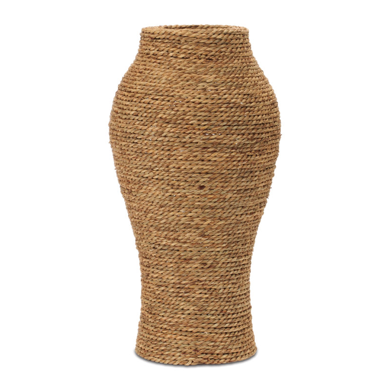 Vase de plancher tissé en ruppie maritime, H 18 po