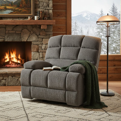 Fauteuil inclinable de massage l 40,8 po avec haut-parleurs cachés Bluetooth et chauffage, pivotant