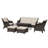 6 Pieces All-Weather Wicker Patio Conversation Set With Cushions, 3-Seat Sofa, Chairs, Ottomans & Metal Coffee Table-2001516718-2001516714