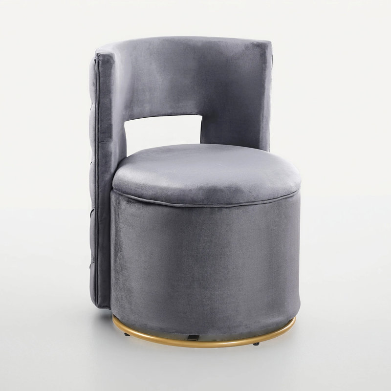Fauteuil demi-tonneau pivotant avec rangement, Gris