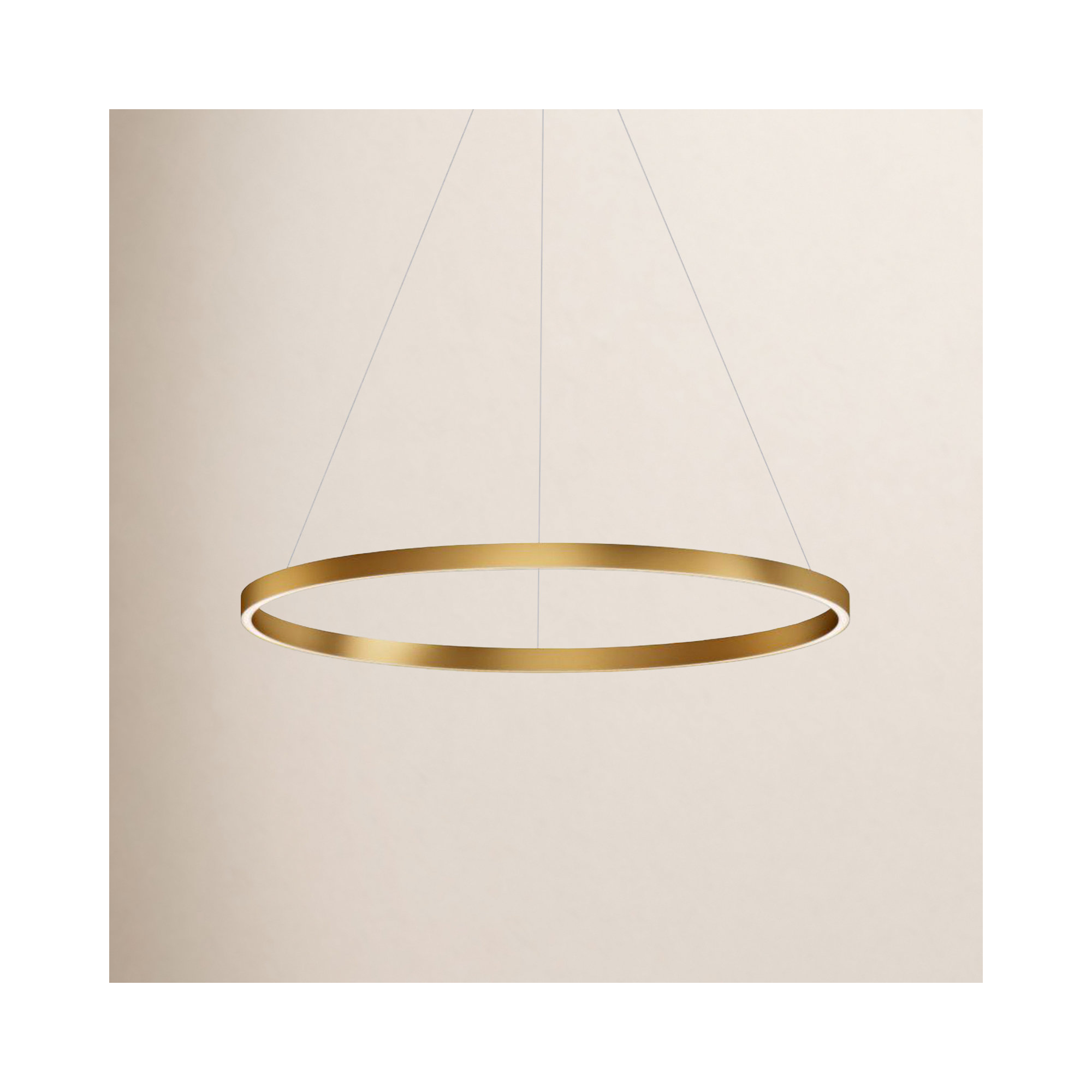 Mills Single Light Dimmable LED Pendant, 1.25" H x 31.5" W x 31.5" D, Gold