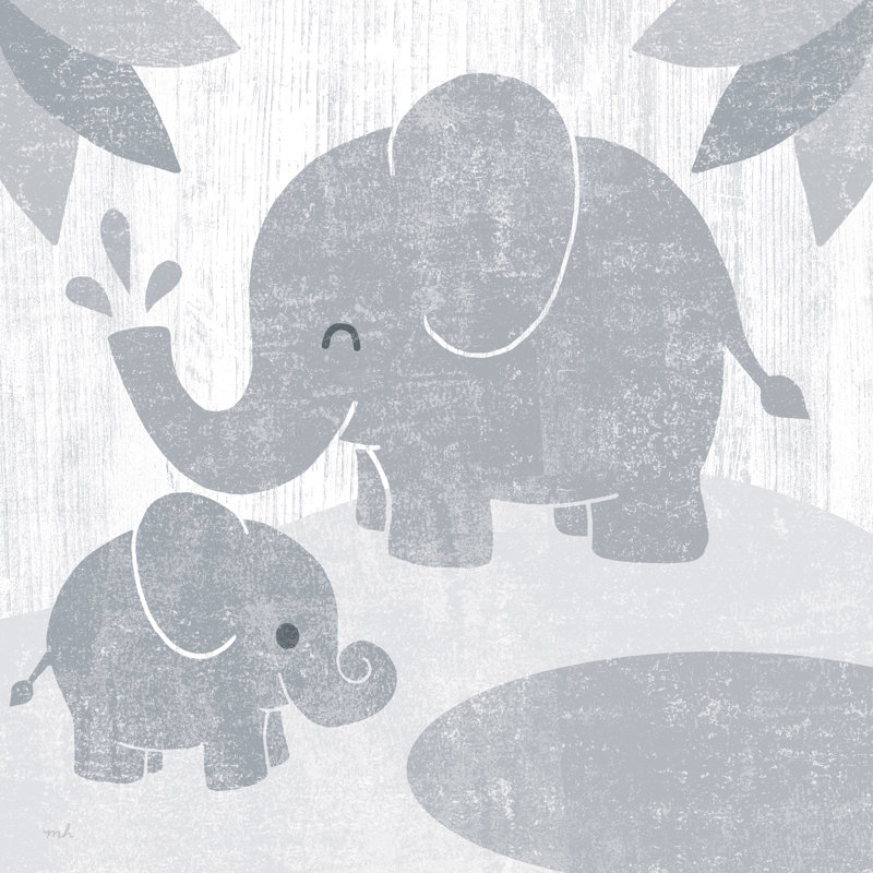 «Safari Fun Elephant Gray No Border» par Moira Hershey - impression, H 30 po x l 30 po x P 1,25 po, Non