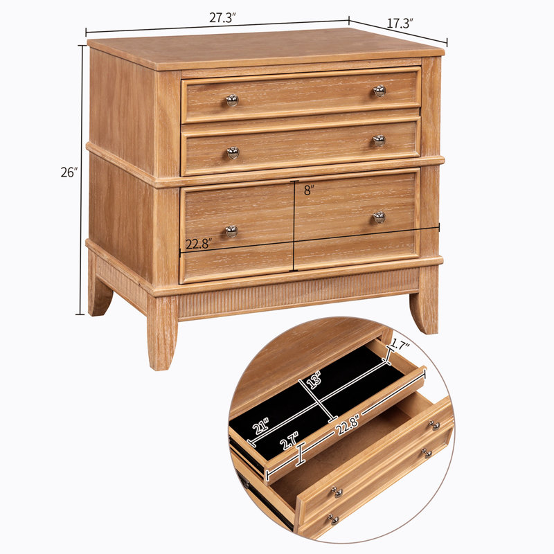 Table de chevet à 3 tiroirs pour le salon, le couloir et le vestibule