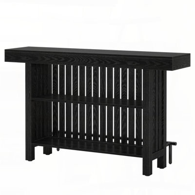 63'' Modern Home Bar Unit with Storage and Footrest