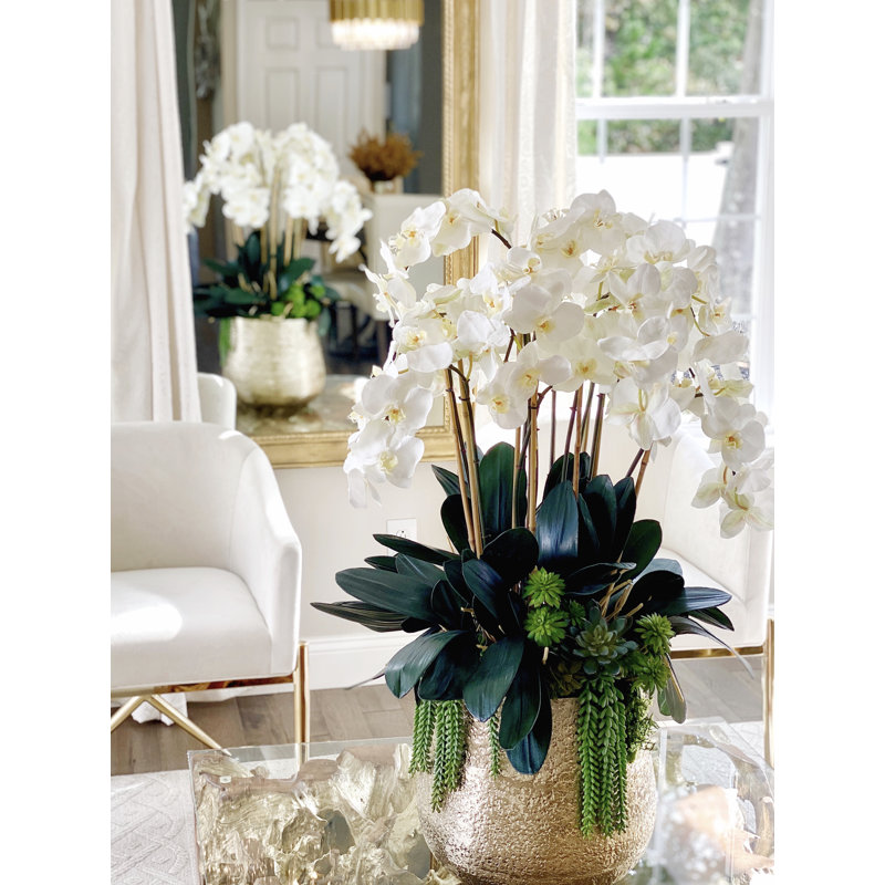 Orchid Floral Arrangement in Pot, 28" H x 18' W x 18" D