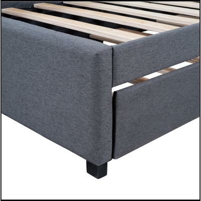 Upholstered Corner Daybed with Trundle by Ebern Designs