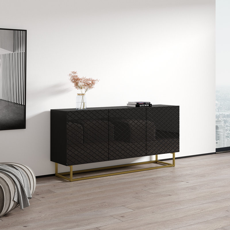 Buffet de 63 po de largeur Danyette, Noir