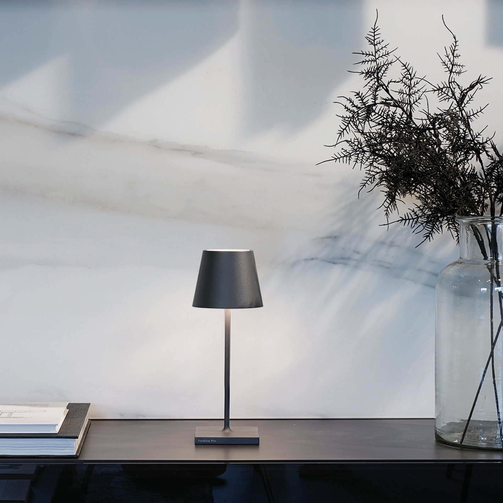 Poldina Table Lamp, Dark Gray
