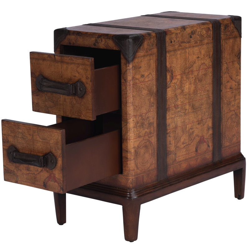 Vasco Old World Map Side Table