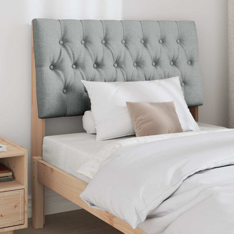 Solid Wood Headboard, UK Single - DE 90 x 190 cm, Brown, Light Grey