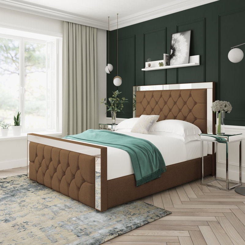 Upholstered Divan Bed, Double (4'6), Truffle