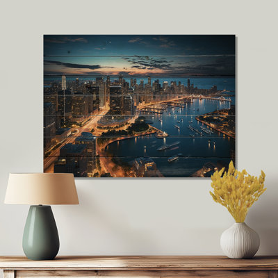 Shuna Chicago, beau paysage urbain I - impression sans cadre sur bois