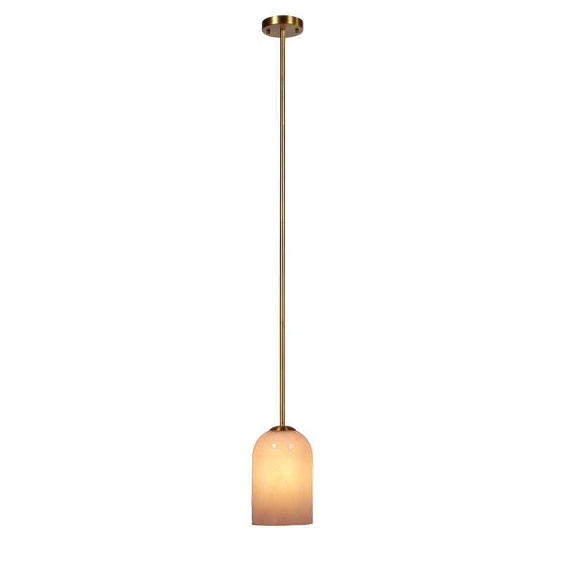 Luminaire suspendu en verre 1 lumière Brianna, Rose