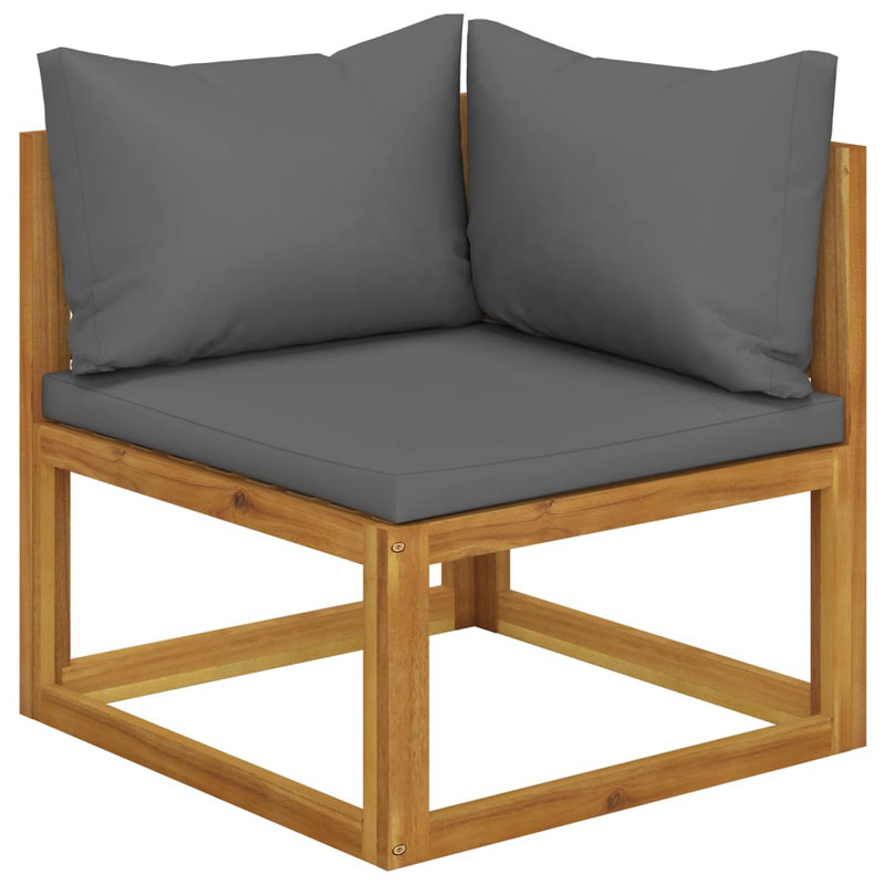 Garden Lounge Set Outdoor Sofa Set with Cushions Solid Wood Acacia, Dark Grey