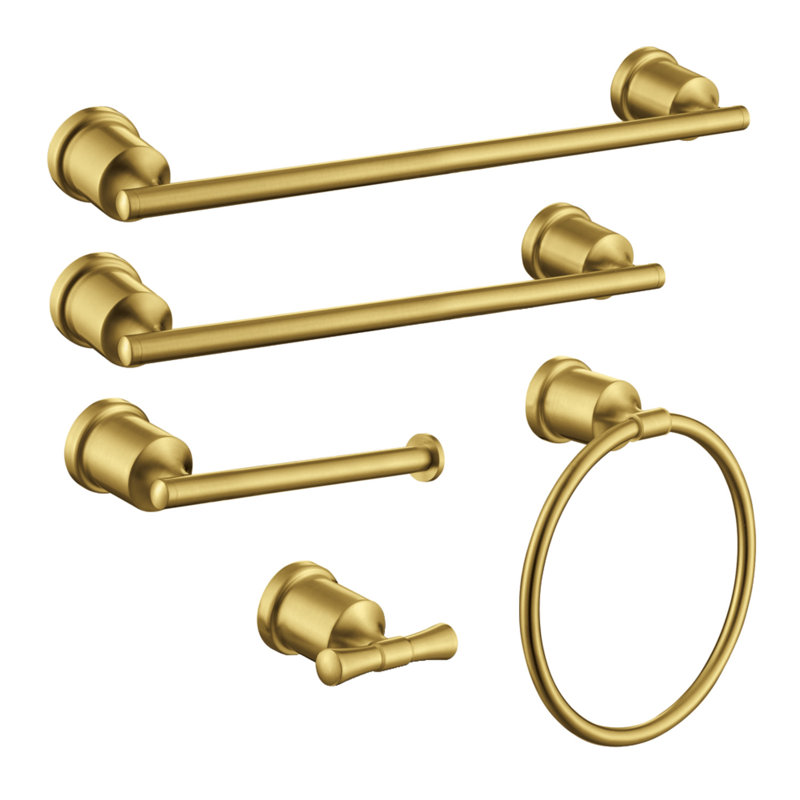 Ensemble de quincaillerie de salle de bain 5 pièces Kingston Brass Mathsson, Laiton brossé