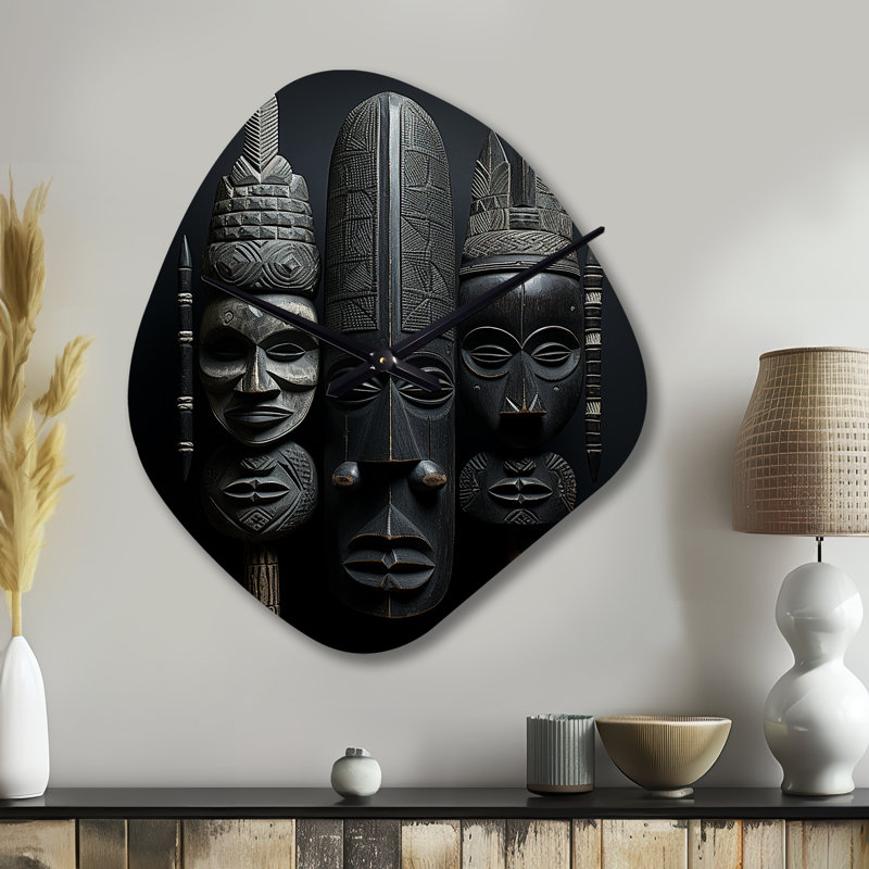 Marzulli - Masque africain - Masque africain, horloge murale asymétrique, Petit