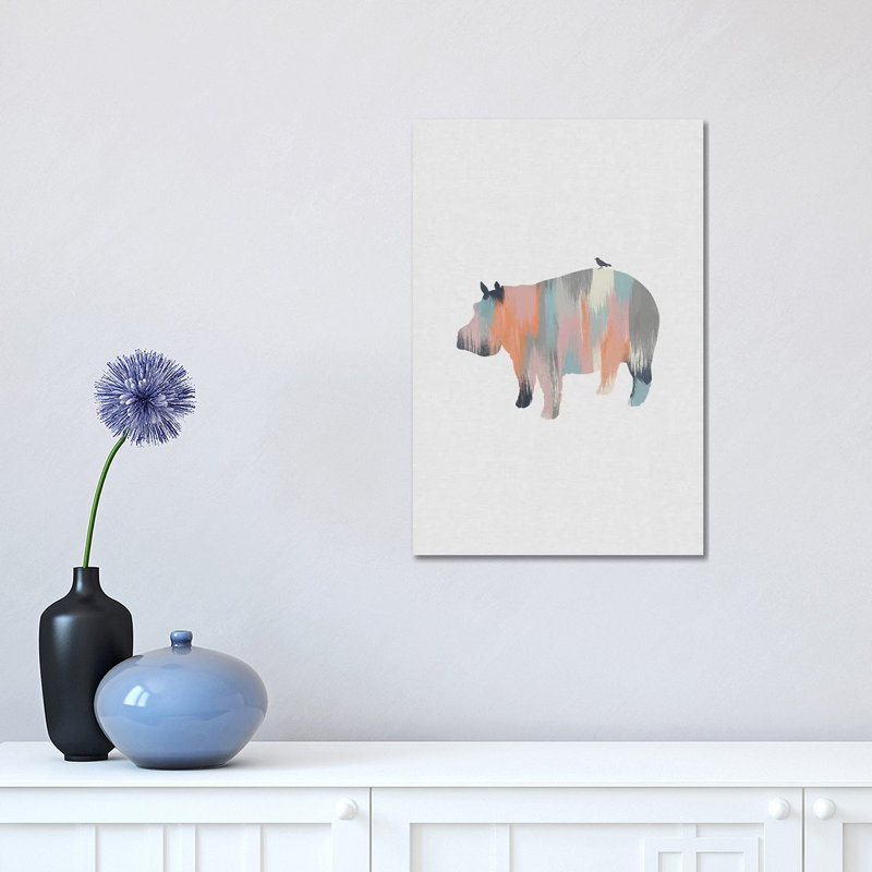 Pastel Hippo by Orara Studio - Wrapped Canvas Gallery-Wrapped Canvas Giclée, 45.72cm H x 30.48cm W