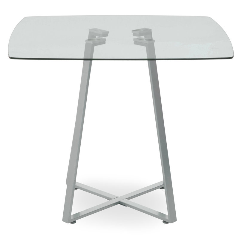 Aloysuis Glass Top Metal Base Dining Table