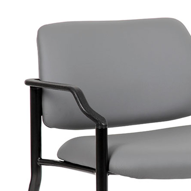 Chaise d'invité Theo XL, vinyle antimicrobien gris, 500 lb, Gris
