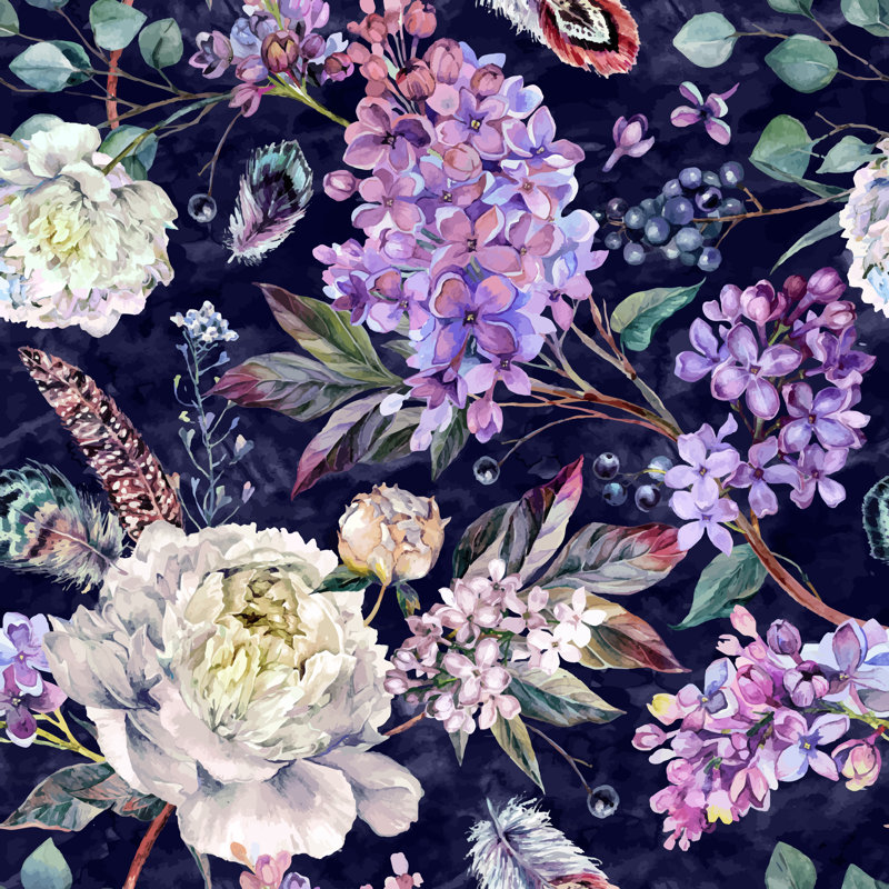 Benedita Floral Boho Pattern by Inna Sinano - Wrapped Canvas Print, 30cm H x 30cm W x 3.8cm D