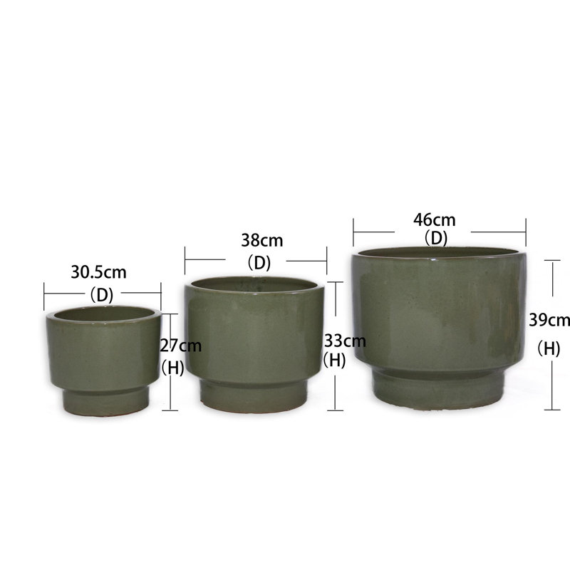 High-quality ceramic flower pots, Antique Light Green