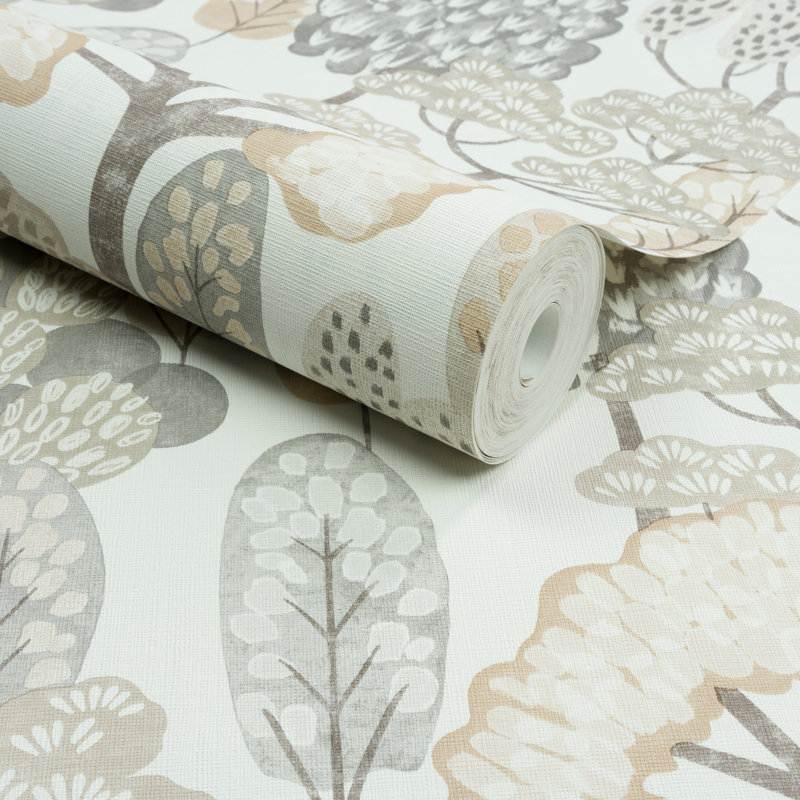 Little Dreamers Collection Tree Motif Wallpaper Roll, Beige
