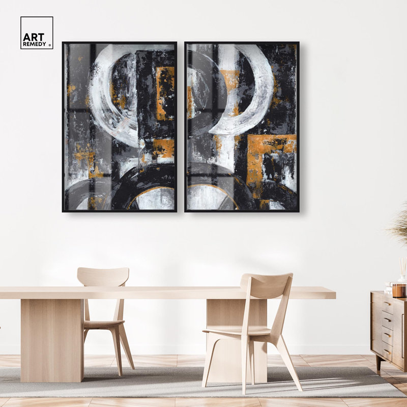 Texture Symphony Duo Shadowbox Print Brown Wall Art Set by Art Remedy, Black Frame, 10 x 15, H 55 po x l 37 po, Black Frame