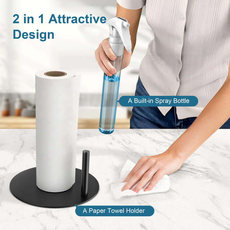 SpaceAid® 2 in 1 Gold Paper Towel Holder with Spray Bottle in The Midd