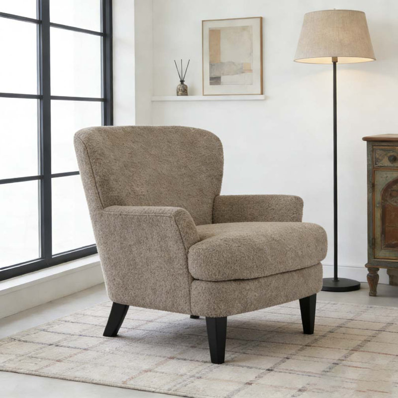 Fauteuil club rembourré Boucle