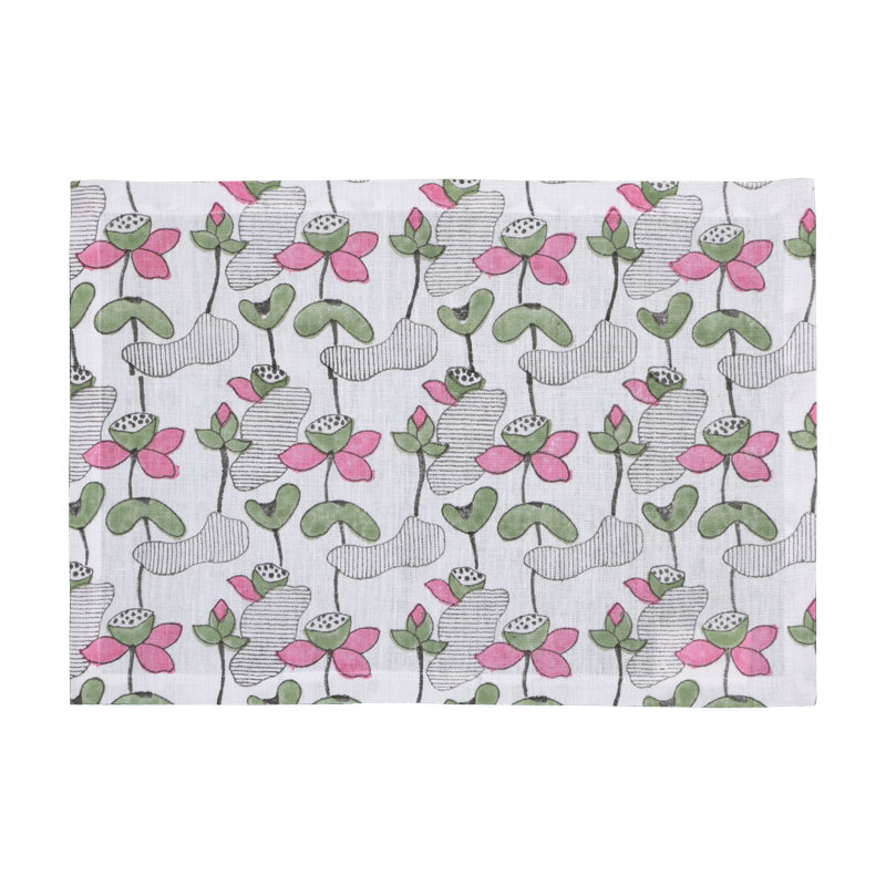 Lotus Pond Table Placemat 14" x 20", Pink