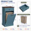 Armoire à poubelle inclinable, armoire à poubelle en bois pour la cuisine et la lessive - Bleu-130021477
