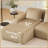 114" Flannel L-Shaped Modular Sectional With Ottoman-873230051