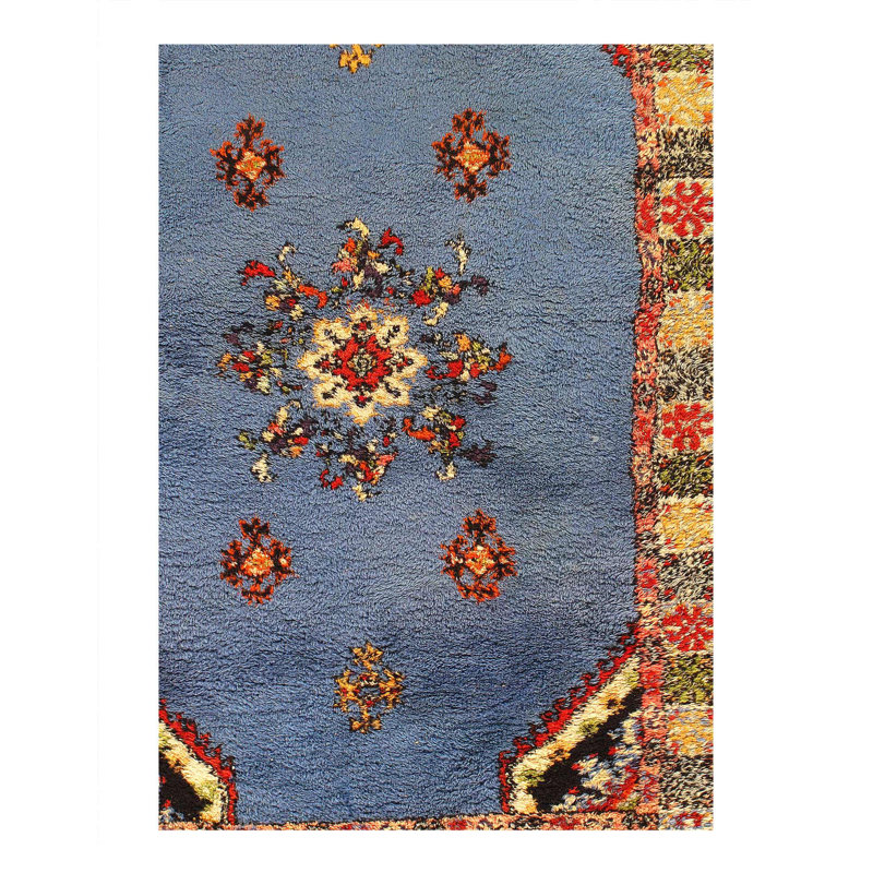 Isabelline 1940S Hand Knotted Vintage Authentic Moroccan Rug - 4'5'' X 6'5''