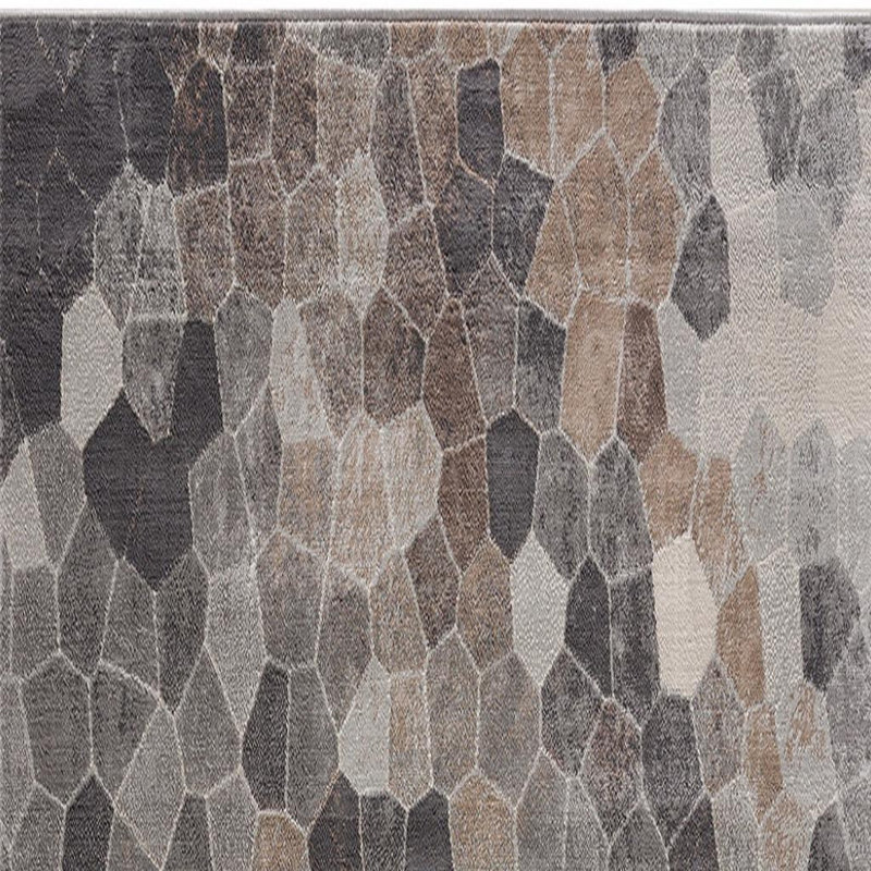 18' Blue And Beige Geometric Runner Rug