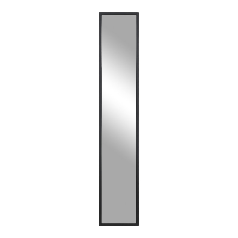School Metal Flat Wall Mirror, Black