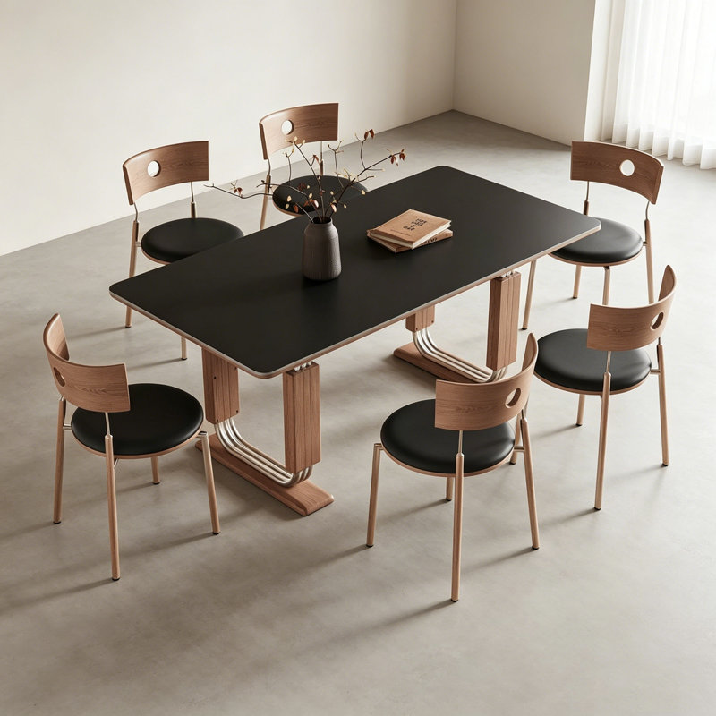 Table de salle à manger Modern, H 29,5 po x l 78,7 po x P 35,4 po, 9 pièces: 1 table, 8 chaises