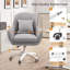 HDHNBA Velvet Upholstered Height Adjustable Swivel Chair With Lumbar Support Pillow-2097255649