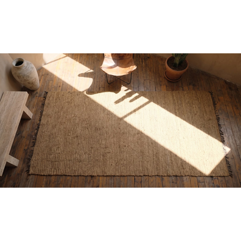 Warm Cream Color Antique American Flat Weave Rag Long Hallway Runner Rug