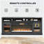 Console de télévision avec foyer électrique, rangement ouvert et armoires latérales-1516053667
